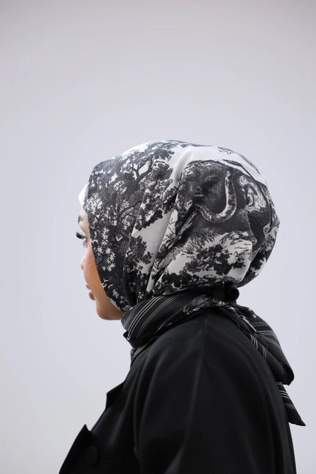 Multicolor Animal Print Square Scarf Smack Touch (Hijab)