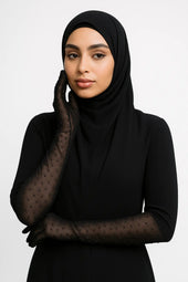 Black Rhinestone Gloves Smack Touch