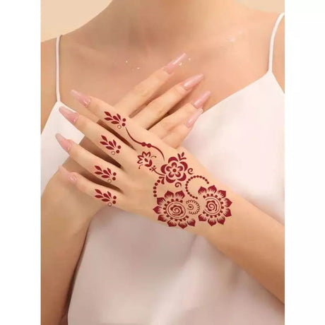 Flower Pattern Mehndi | 4 Sheets | Stencils