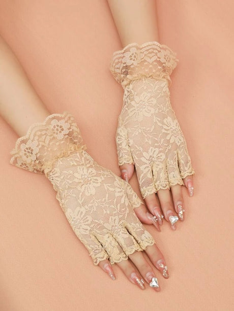 Floral Fingerless Gloves | Bridal Wear