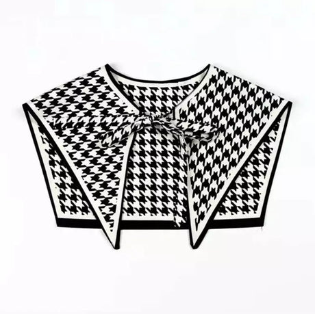 Printed Dickey Collar Houndstooth Design