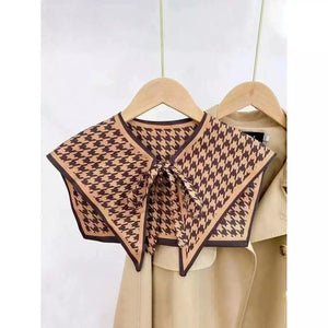 Printed Dickey Collar Houndstooth Design