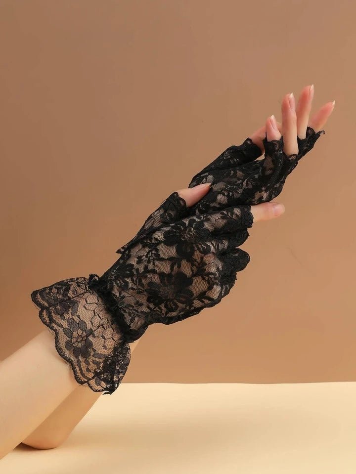 Floral Fingerless Gloves | Bridal Wear