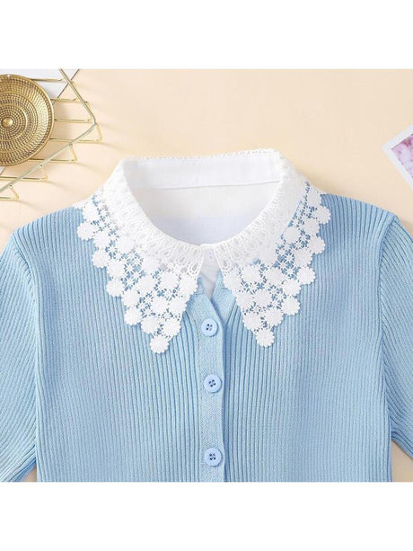 Lace panel faux collar