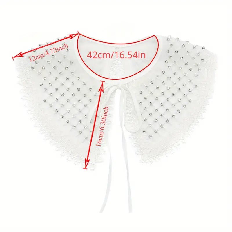 White organza hollow out collar