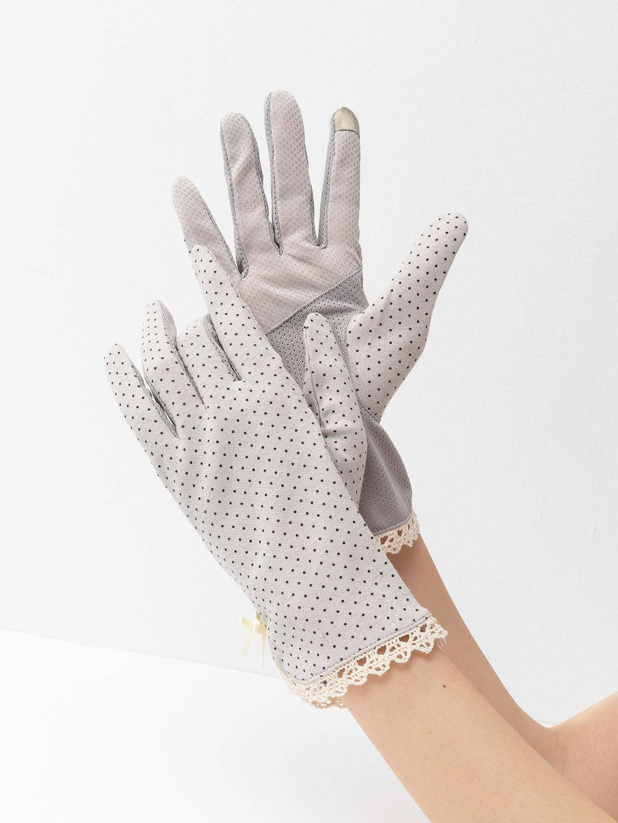 Sun Protection Polka Dotted Driving Gloves | دانتيل |