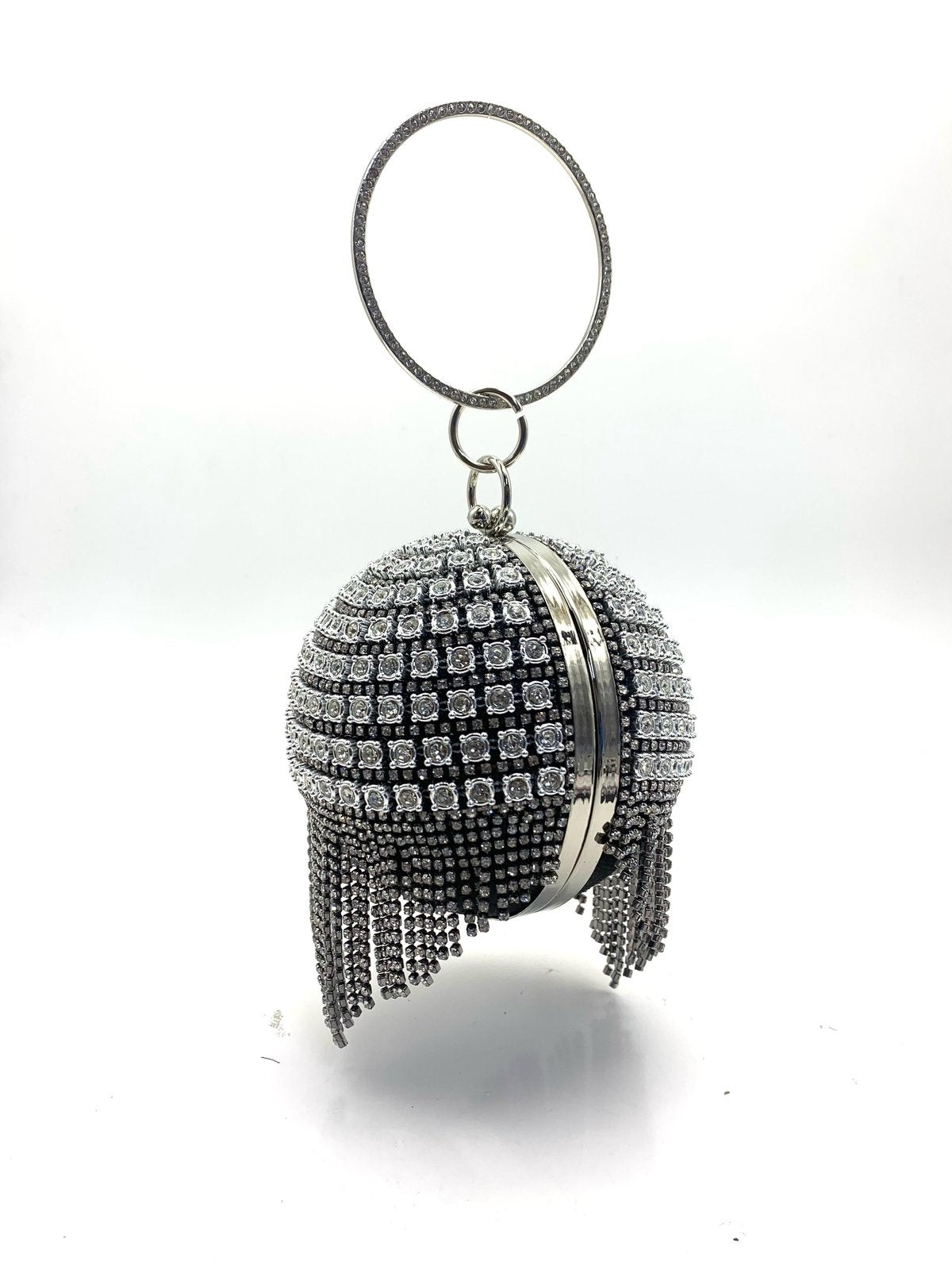 Mini clutch bag with rhinestone detailing