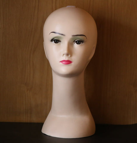 Women's mannequin head hat display wig