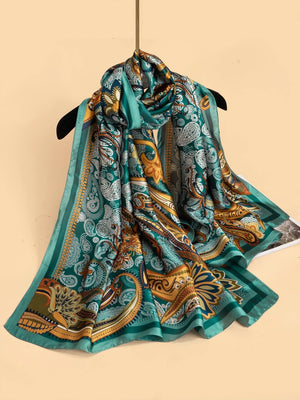 Chain print silk scarf 180*90