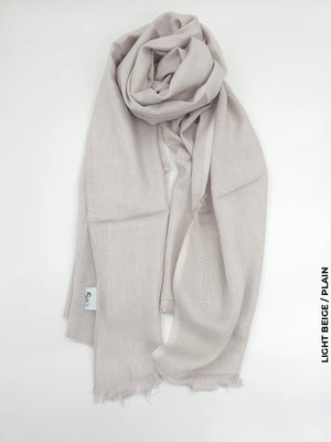 Cashmere Linen Hijab For Winter Light Beige / Plain Scarf (Hijab)