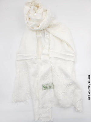 Cashmere Linen Hijab For Winter Off White / Plain Scarf (Hijab)