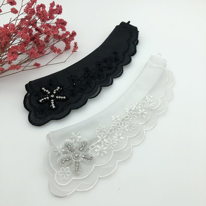 Women Rhinestones fake Collar floral design