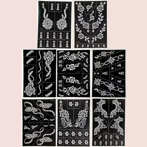 Floral Pattern Henna Stencils | 8 Sheets