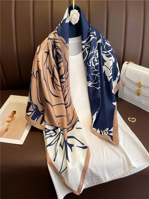 Women Silk Scarf for Summer Hijab Murabba