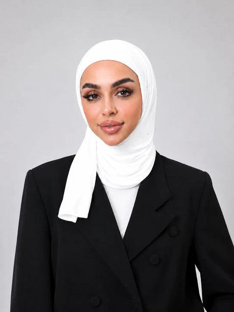 حجاب قصير من القطن مزدوج ال