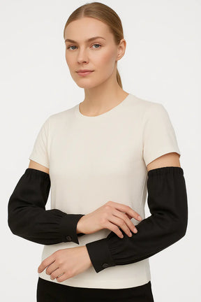 Linen Sleeves with Button Smack Touch (Gloves)