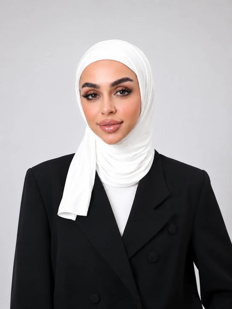 حجاب قصير من القطن مزدوج ال
