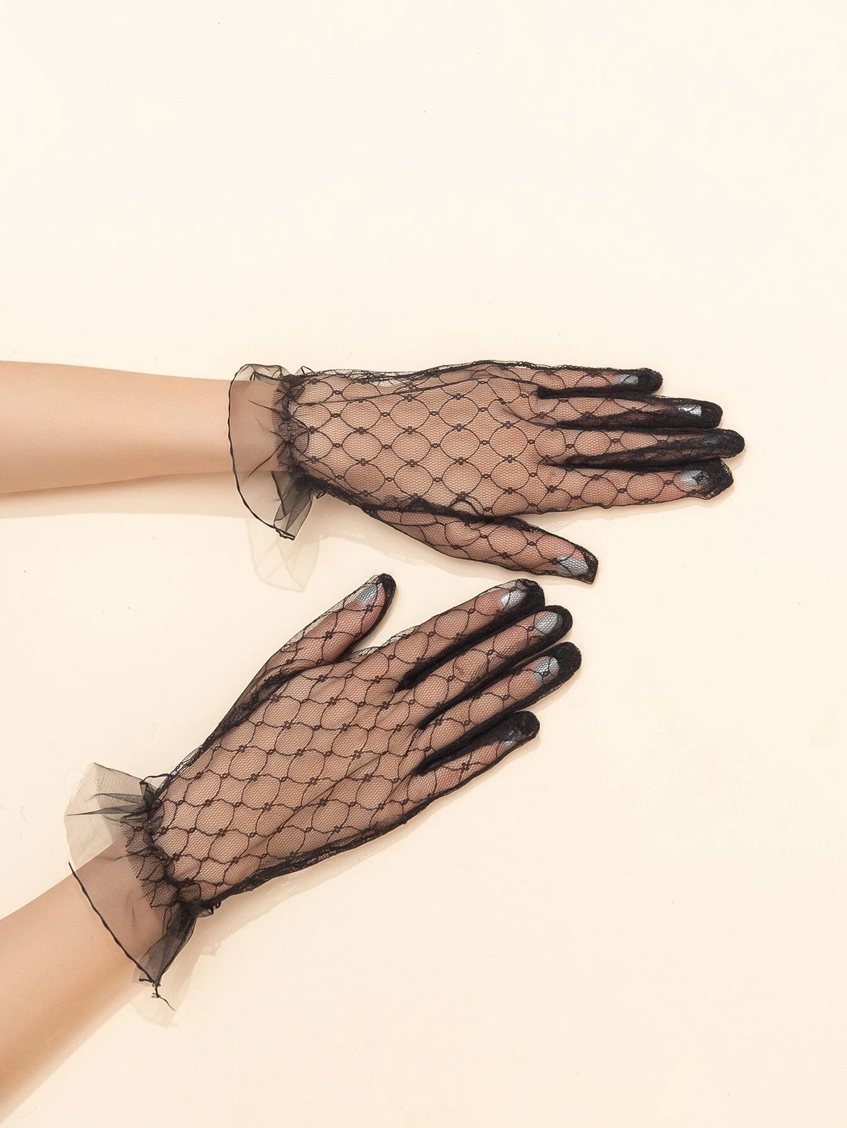 Mesh Trim Bridal Gloves