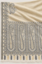 Moonlight Reversible Ivory & Charcoal Shawl - 03-material-detail