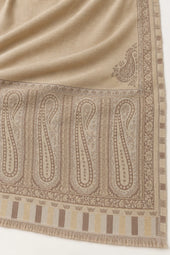 Moonlight Reversible Champagne & Taupe Shawl - 03-material-detail