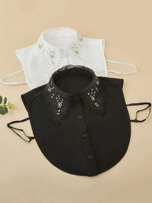 Lace Fake Collar | Chiffon | Rhinestone