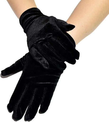 Black Velvet wrist Gloves