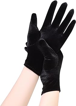 Black Velvet wrist Gloves