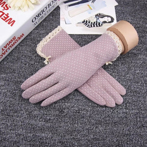 Sun Protection Polka Dotted Driving Gloves | دانتيل |