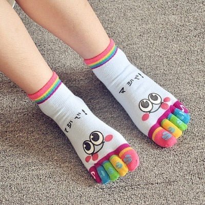 Cartoon graphic toe socks