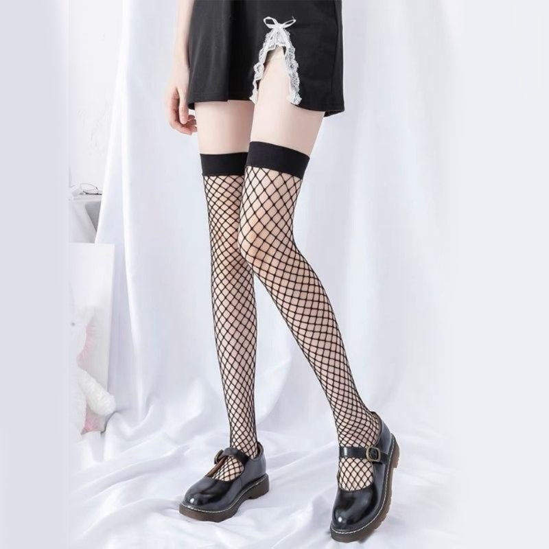 Long over the knee Fishnet Crew women Socks