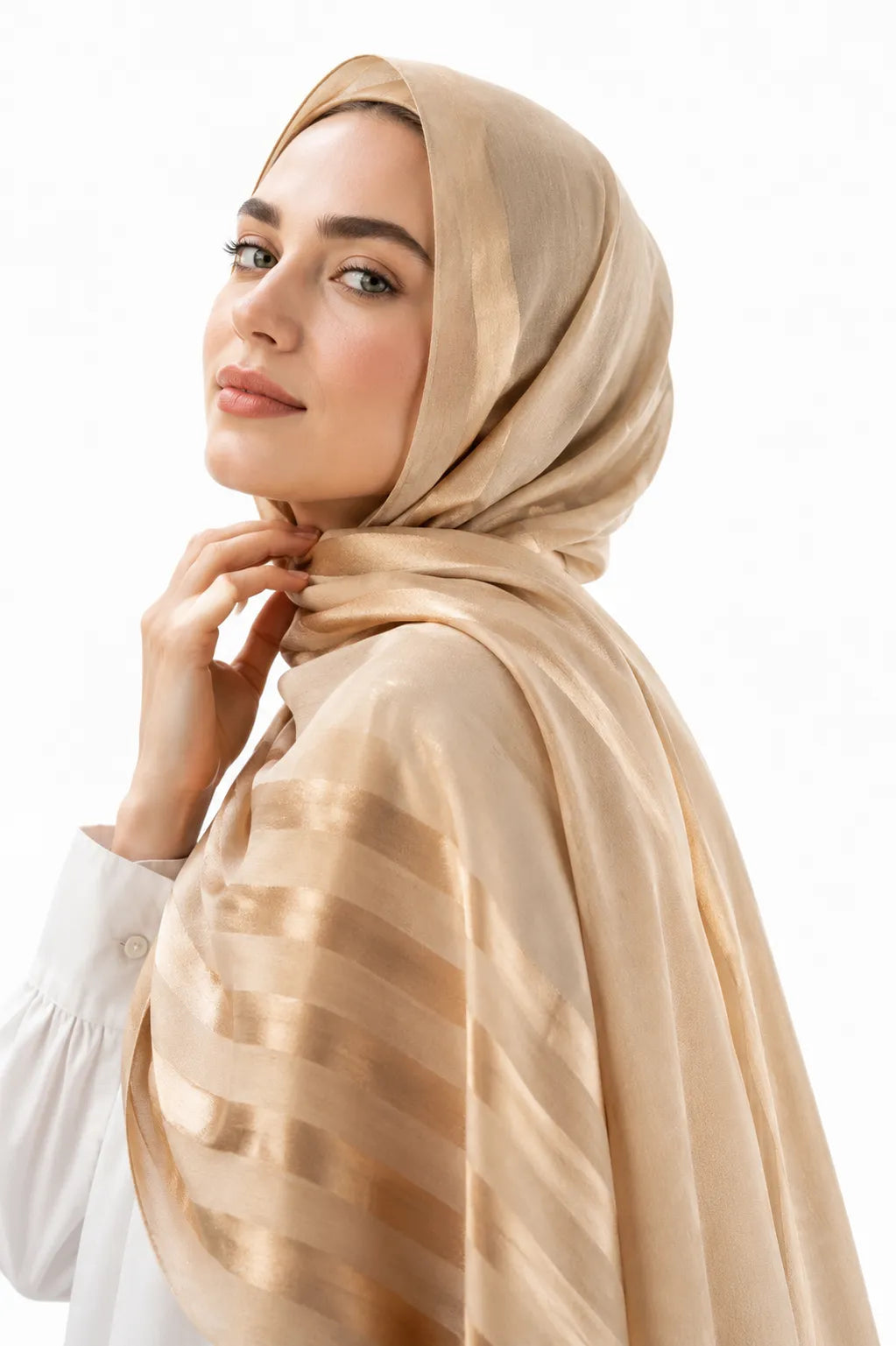 نصف كتان مع نصف خطوط ساتان