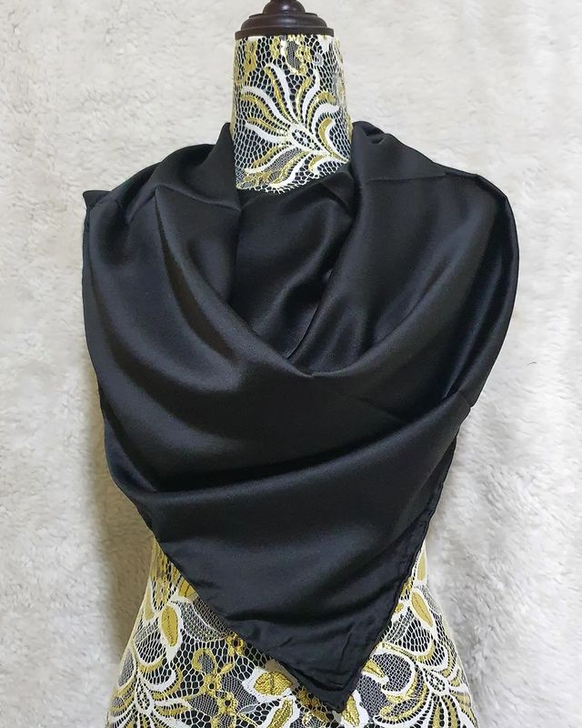 Simple Plain Silk Bandana |Hijab Murabba size 90*90