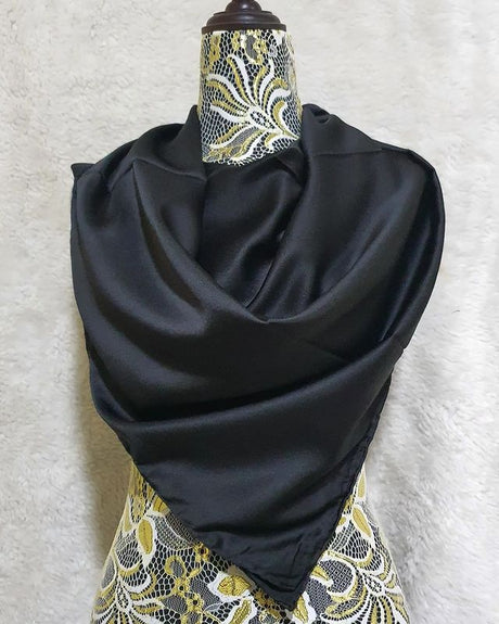 Simple Plain Silk Bandana |Hijab Murabba size 90*90