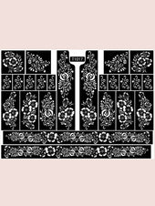 Flower Pattern Mehndi Stencils | 1 Sheet