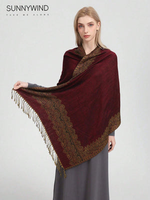 Elegant and stylish burgundy shawl