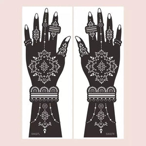 Flower Pattern Mehndi Stencils | 2 Sheets | 4 Style