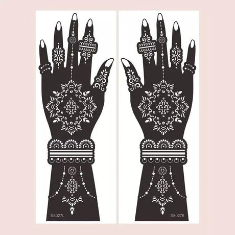 Flower Pattern Mehndi Stencils | 2 Sheets | 4 Style