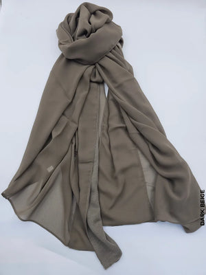 Chiffon Hijab Abaya Dark Beige Scarf