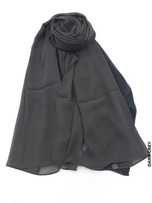 Chiffon Hijab Abaya Dark Grey Scarf