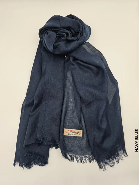 Farah Light Weight Scarf Navy Blue Linen