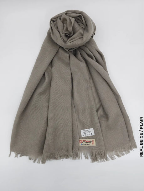 Farah Premium Quality Shawl Light Grey Beige Linen Scarf