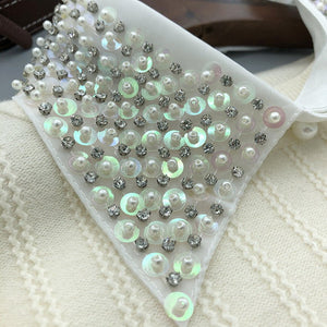 Pearl sequins luxurious false collar