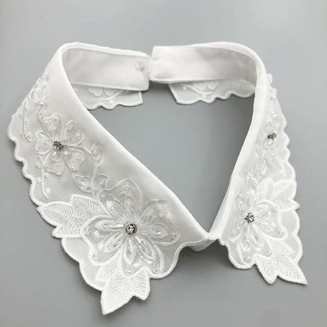 Floral crystal women fake collar