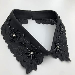 Floral crystal women fake collar