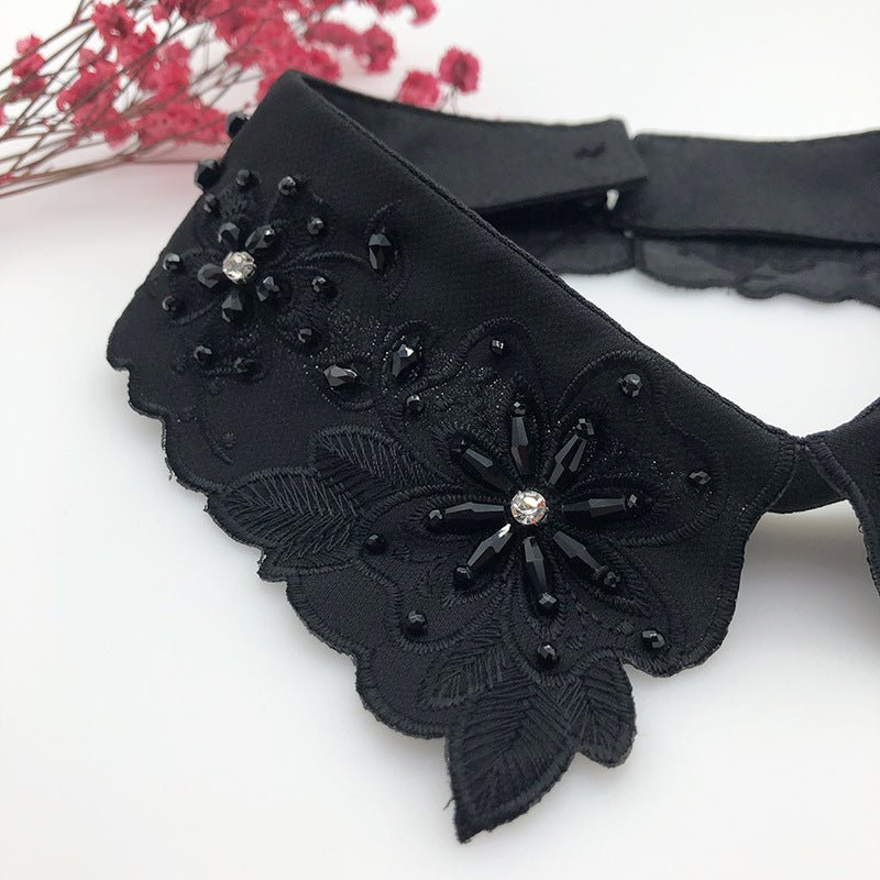 Floral crystal women fake collar