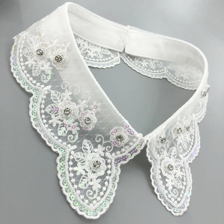 Sequin embroidered lace fabric handmade collar