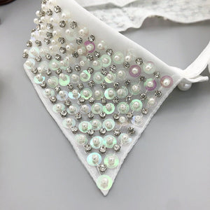 Pearl sequins luxurious false collar