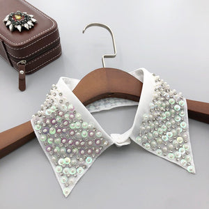 Pearl sequins luxurious false collar