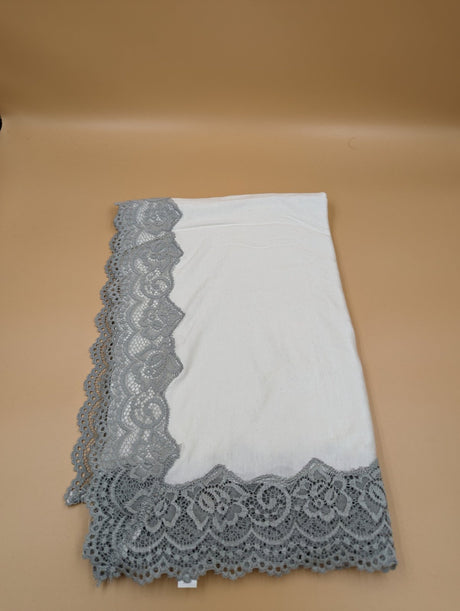 Cotton Double Stretch with Lace embroidery stiching in L shape