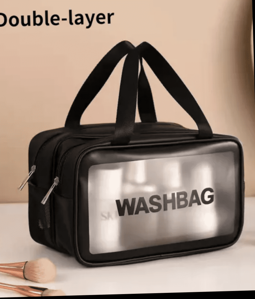 Women Double Layer transparent Cosmetic Bags for Women | Travel Bag